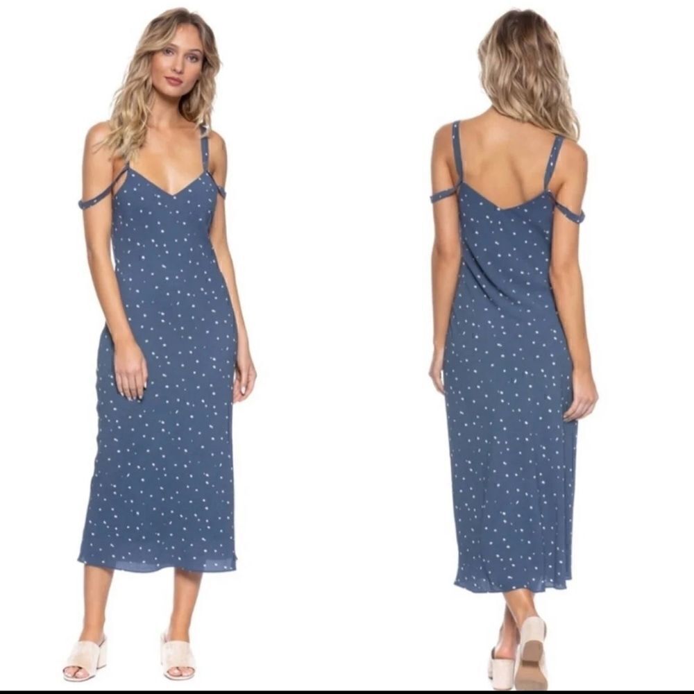 Tavik Nikki Midi Bias Dress Indigo Dot‎